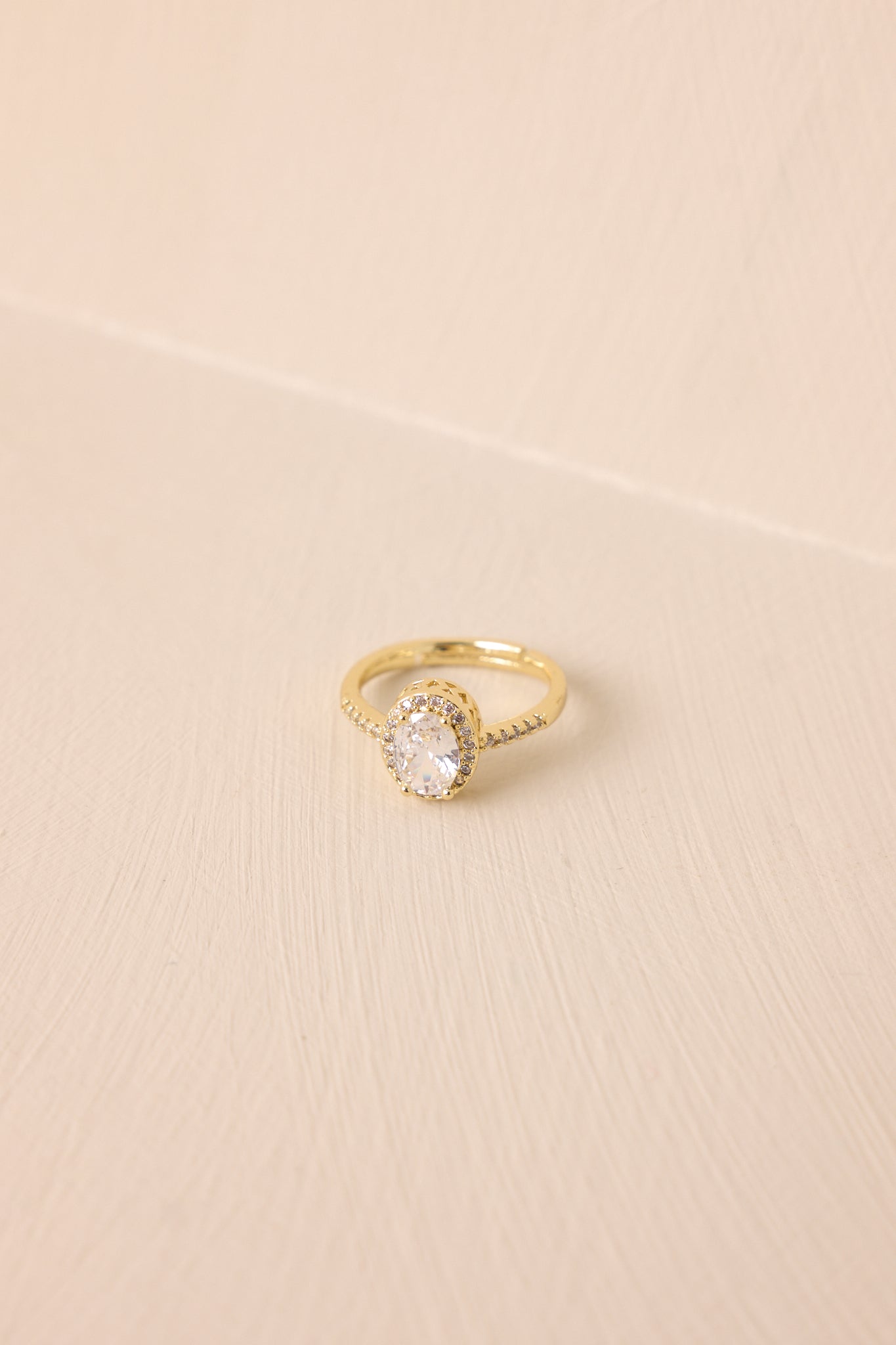 Daylight Shine Gold & Rhinestone Statement Ring