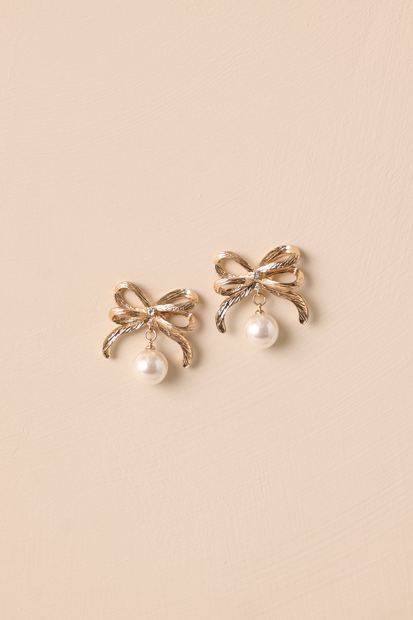 Timeless Moments Gold & Ivory Pearl Bow Earrings