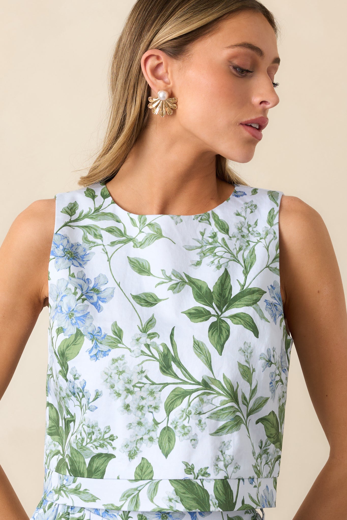 Simone Blue Lilacs Botanical Top