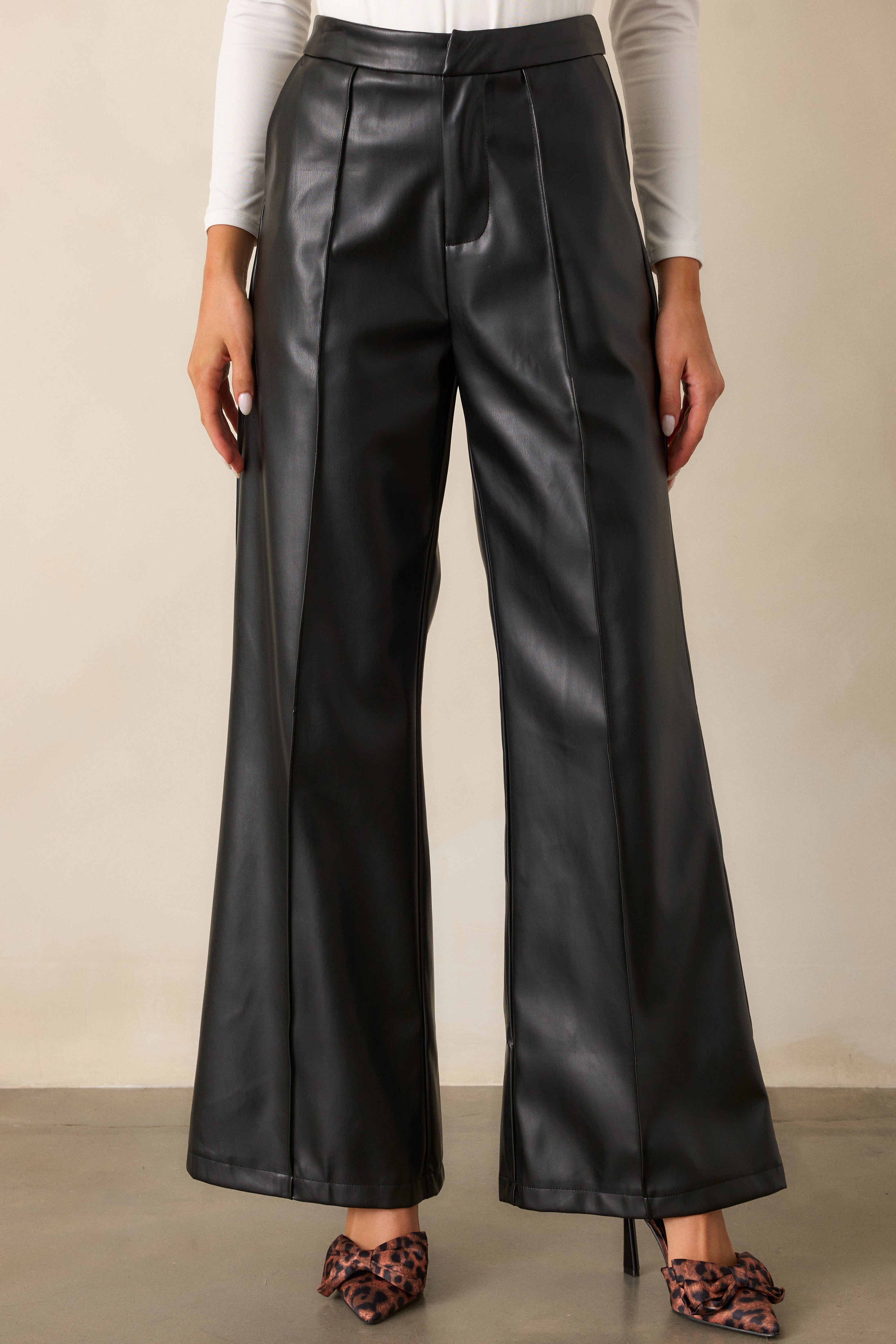 Back And Better Black Faux Leather Pants