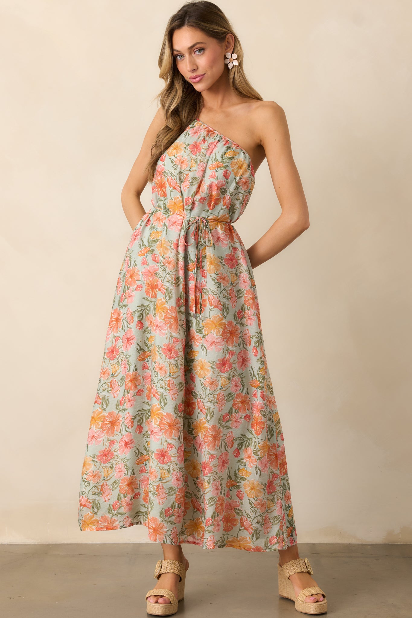 MINKPINK Lorelei Coral Maxi Dress