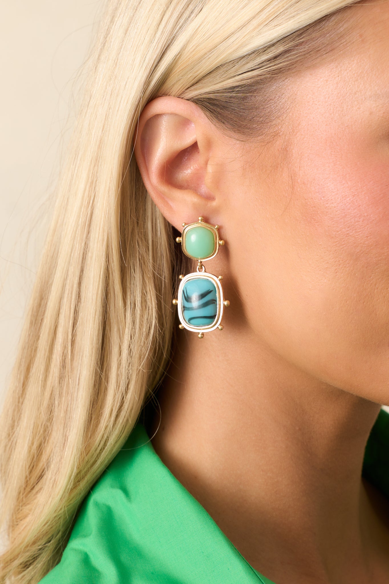 Desert Sunset Turquoise Drop Earrings