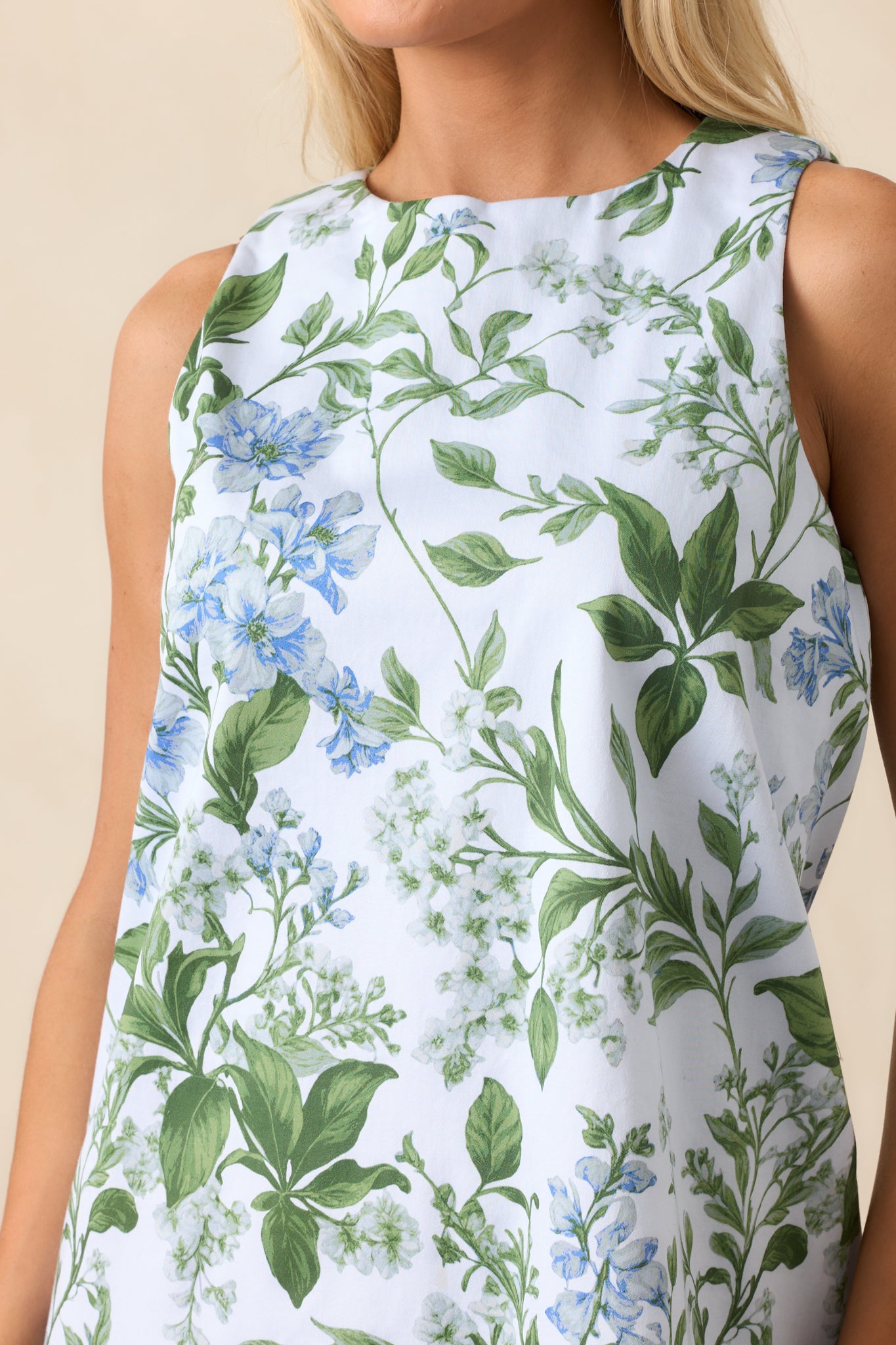 Emily Blue Lilacs Botanical Shift Dress