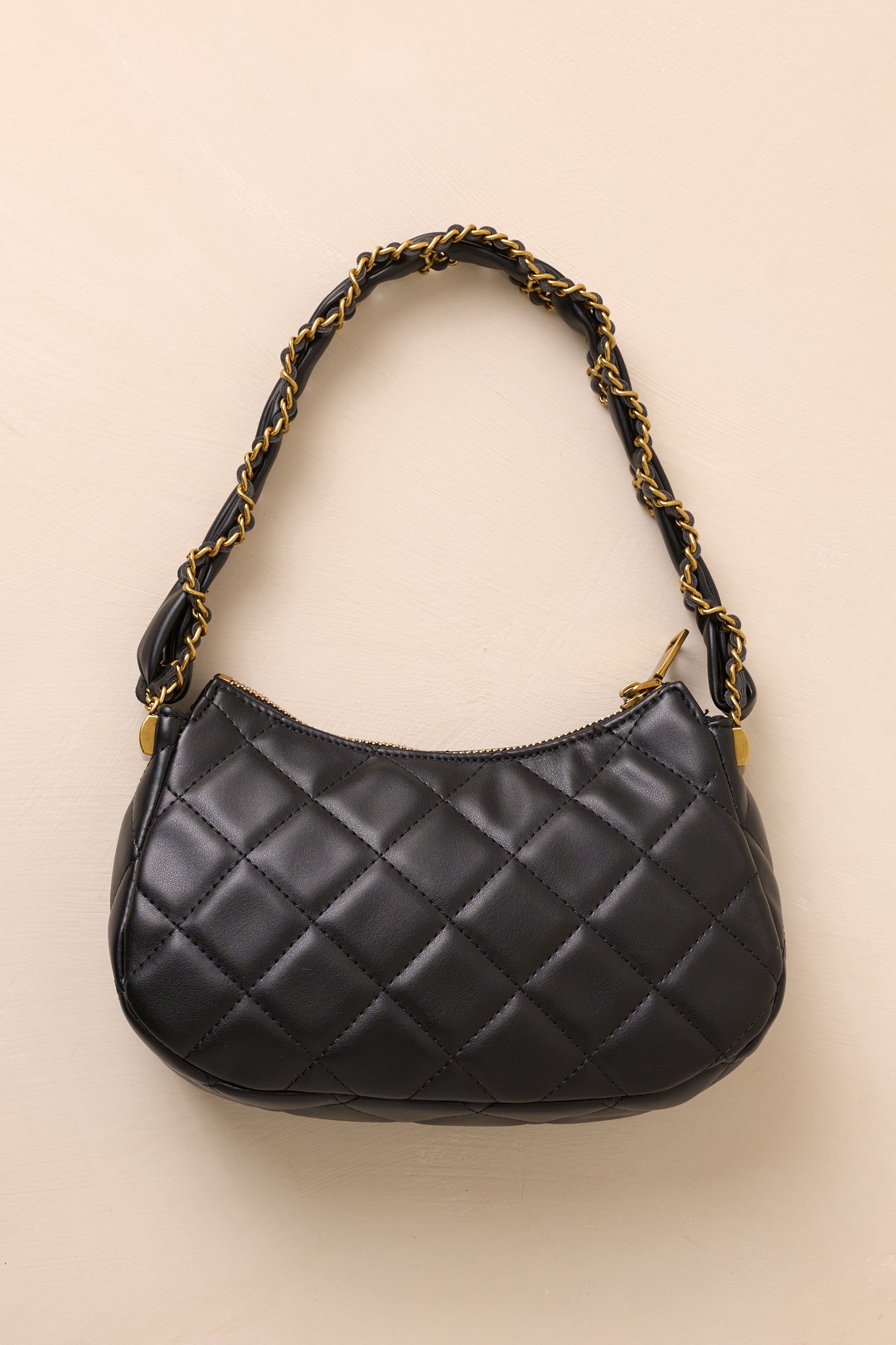 Jaded Serenade Black Quilted Handbag